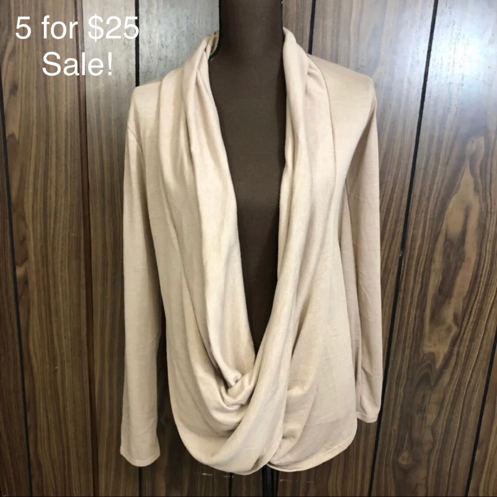 Rags & Couture Tan Criss Cross Top XL